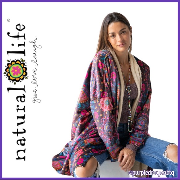 NATURAL LIFE COZY BLANKET KIMONO NWT - Picture 5 of 7